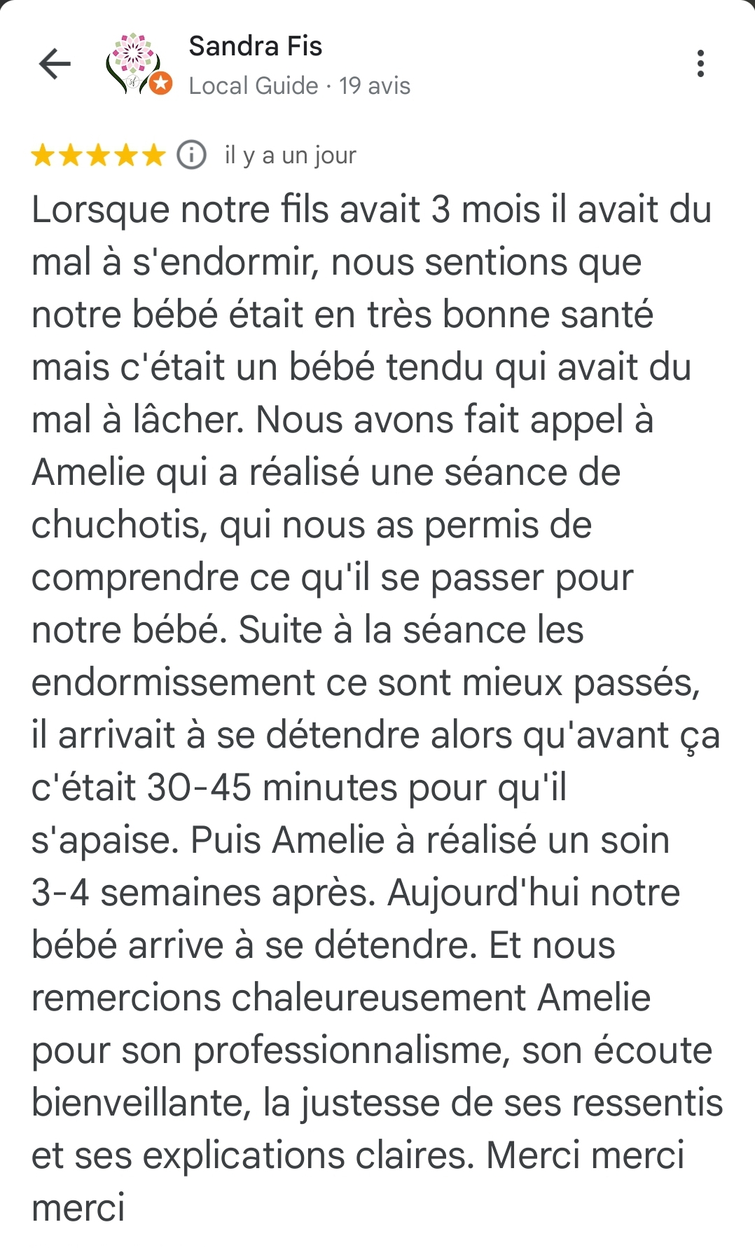 Avis chuchoteuse de bébé pibrac